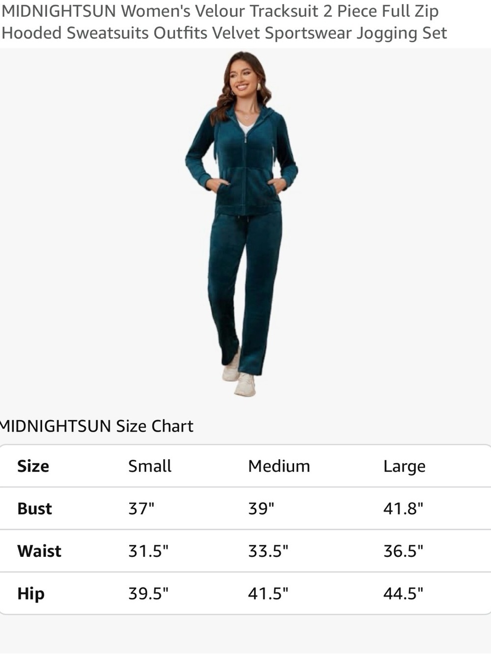 Women's Teal Velour Zip Hoodie & Jogger Set - Picture 6 of 7